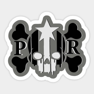 Puerto Rico flag skull and crossbones Sticker